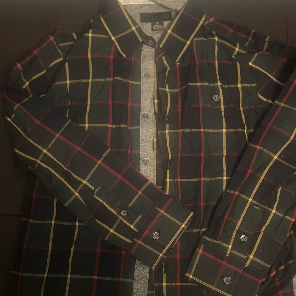 Plaid Button-Up Shirt